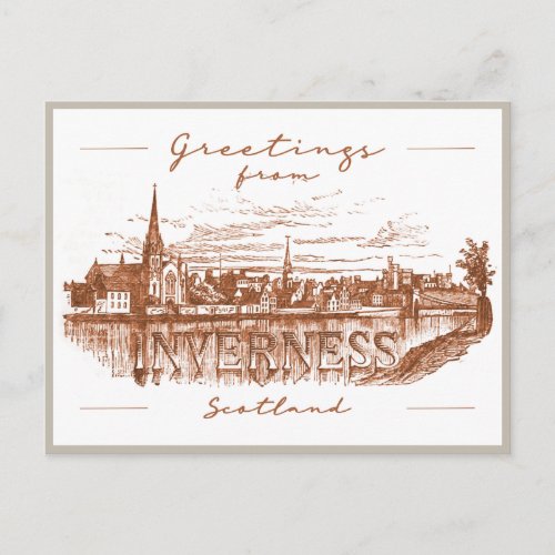 Greetings from Inverness Scotland Travel Postcard