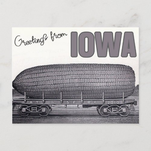 Greetings from Iowa _ Vintage style travel  Postcard