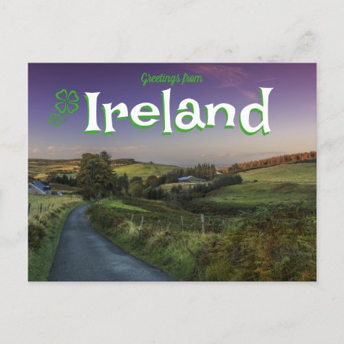 Greetings from Ireland Scenic Postcard