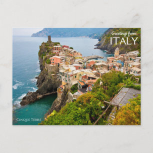 Greetings from Italy Cinque Terre Postcard