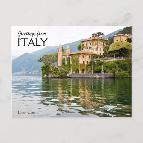 Greetings from Italy Lake Como Postcard