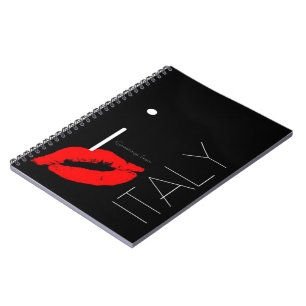 Greetings from Italy Red Lipstick Love Kiss Notebook