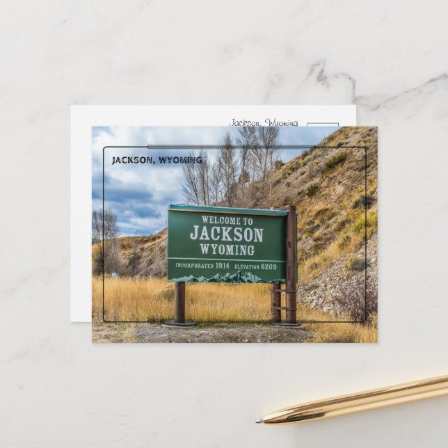 Greetings from Jackson, Wyoming Postcard (Front/Back In Situ)