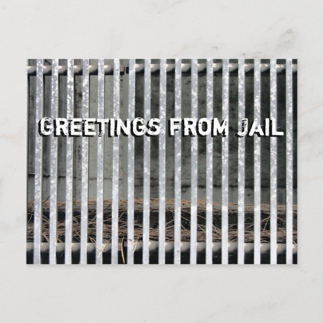 Greetings from Jail Humorous Postcard (Front)