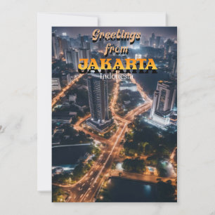 Greetings from Jakarta Indonesia Thank You Card