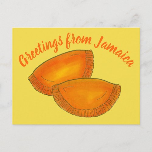 Greetings from Jamaica Jamaican Beef Patty Foodie Postcard