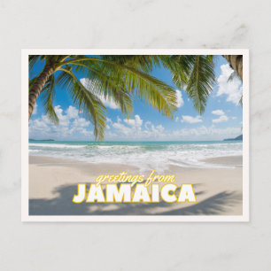 Greetings from Jamaica Tropical Retro Vintage Postcard