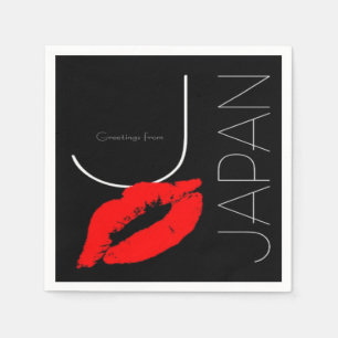 Greetings from Japan Japanese Red Lipstick Kiss Napkins