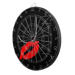 Greetings from Japan Red Lipstick Kiss Black Dartboard With Darts