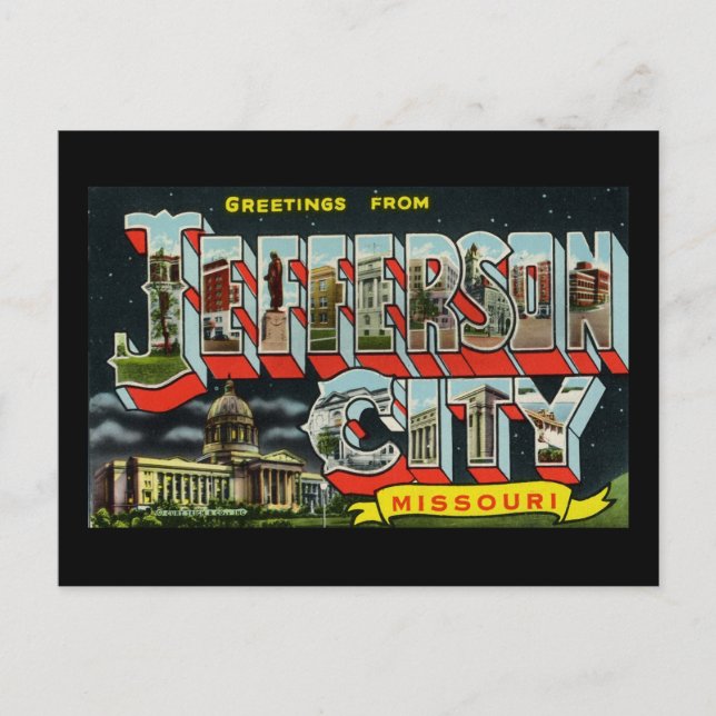 Greetings from Jefferson City Missouri Postcard (Front)