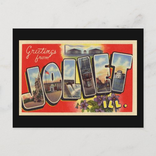 Greetings from Joliet Illinois Postcard
