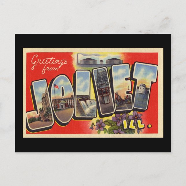 Greetings from Joliet Illinois Postcard (Front)