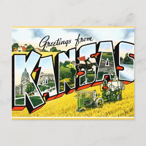 Greetings from Kansas Postcard