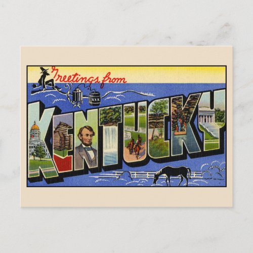 Greetings from Kentucky Large Letter Postcard