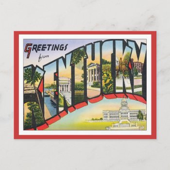 Greetings From Kentucky Postcard by Trendshop at Zazzle