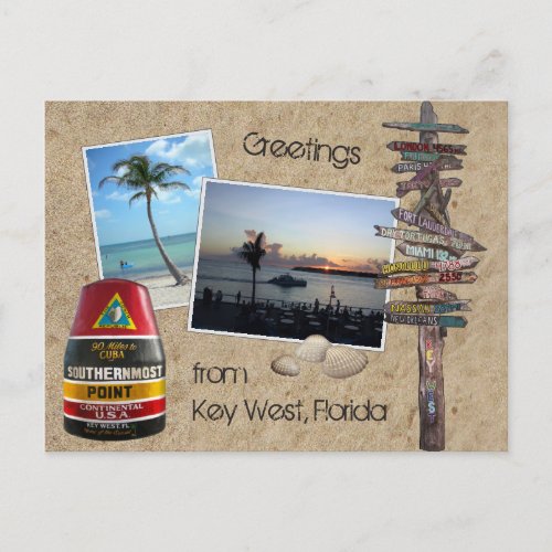 Greetings from Key West Florida Postcard