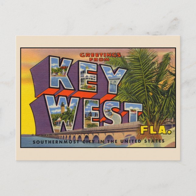 Greetings from Key West Large Letter Postcard (Front)
