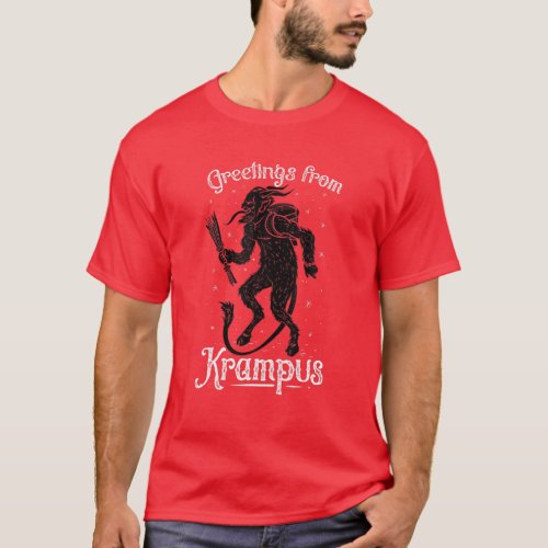 Greetings From Krampus Fun Pre_Germanic Paganism T_Shirt