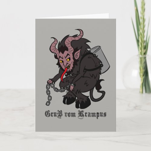 Greetings from Krampus in Brown Holiday Card