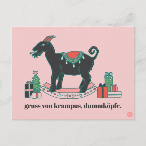 Greetings from Krampus Snarky Christmas Postcard