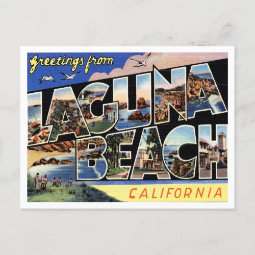 Greetings from Laguna Beach California Travel Postcard
