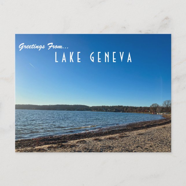Greetings from Lake Geneva Wisconsin Postcard (Front)