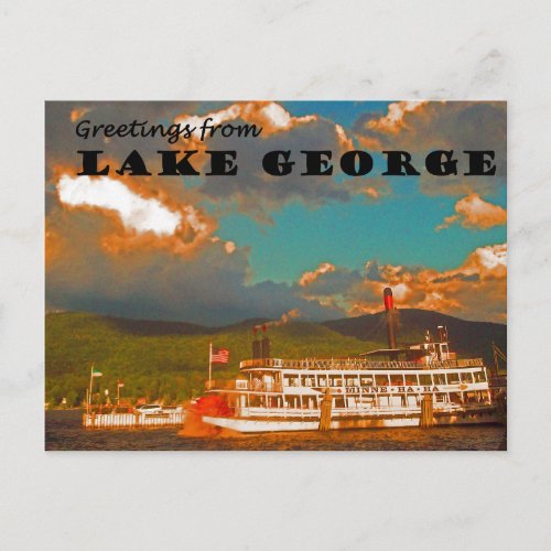 Greetings from Lake George Postcard