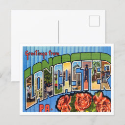Greetings from Lancaster, Pennsylvania Travel Postcard | Zazzle