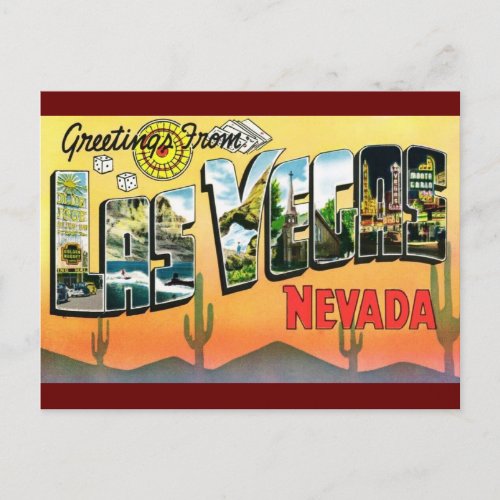 Greetings from Las Vegas Nevada Travel Postcard