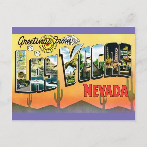 Greetings from Las Vegas Nevada Travel Postcard