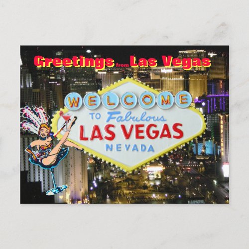 Greetings from Las Vegas Postcard