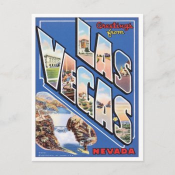 Greetings From Las Vegas Postcard by Trendshop at Zazzle