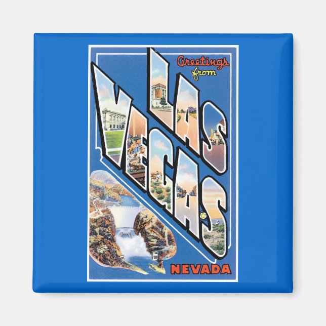 Greetings from Las Vegas! Vintage Magnet (Front)