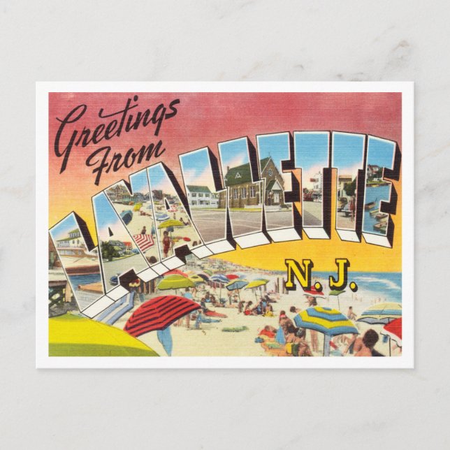 Greetings from Lavallette, New Jersey Travel Postcard (Front)