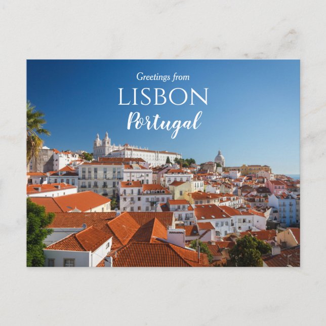 Greetings from Lisbon Portugal Postcard  (Front)