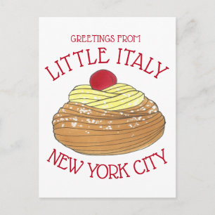 Greetings from Little Italy New York City Zeppole Postcard
