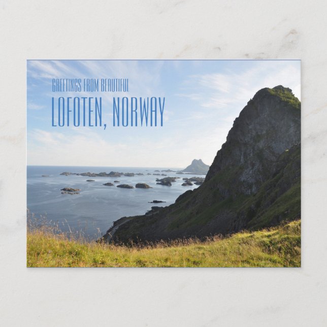 Greetings from Lofoten Islands, Norway photo card (Front)