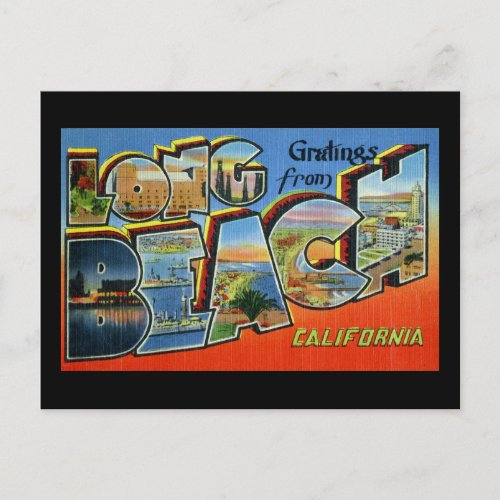 Greetings from Long Beach California Postcard