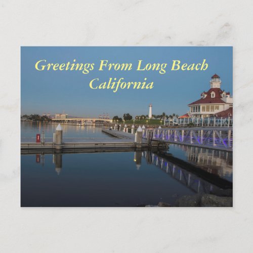 Greetings From Long Beach California Postcard