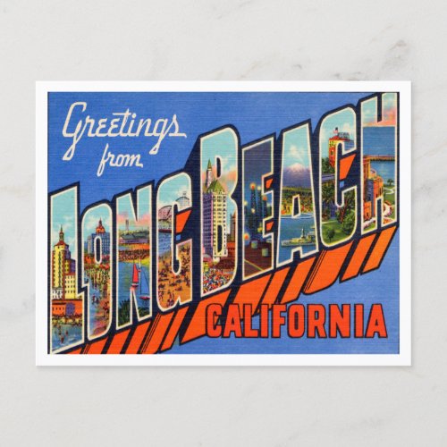 Greetings from Long Beach California Travel Postcard