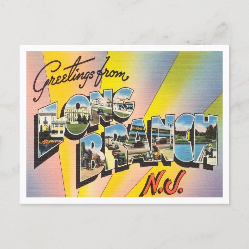 Greetings from Long Branch New Jersey Travel Postcard