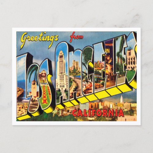 Greetings from Los Angeles California Travel Postcard