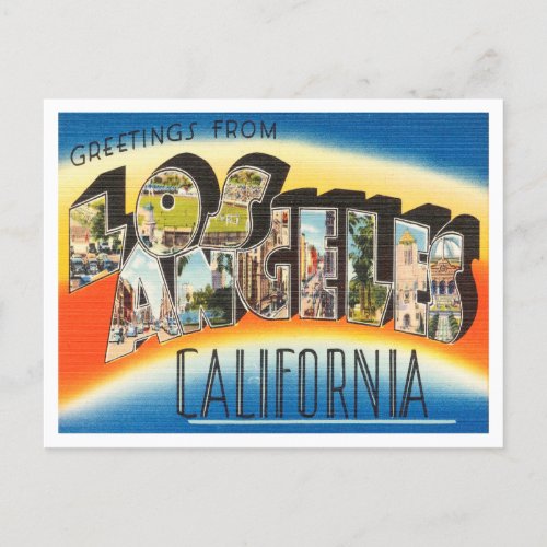 Greetings from Los Angeles California Travel Postcard