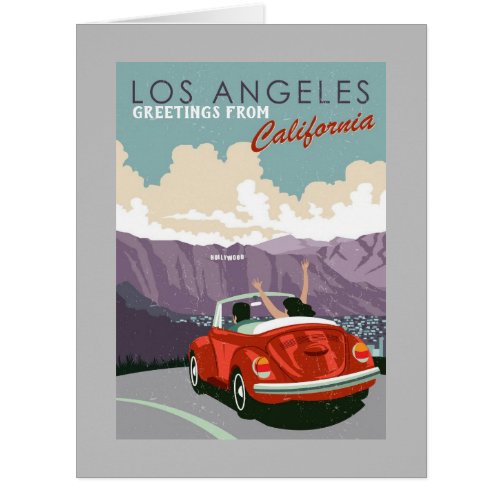 Greetings from Los Angeles California Vintage Card