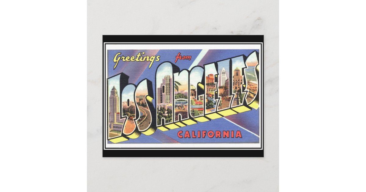 Greetings from Los Angeles California Vintage Postcard Zazzle