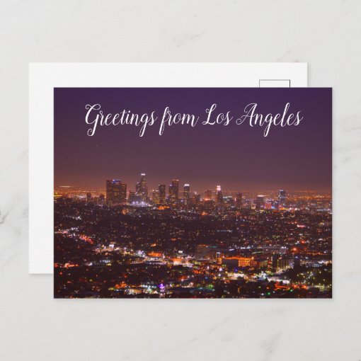 Greetings from Los Angeles Postcard Skyline Zazzle