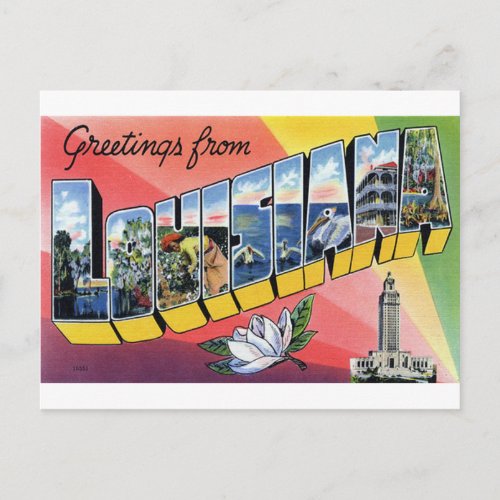 Greetings From Louisiana Postcard