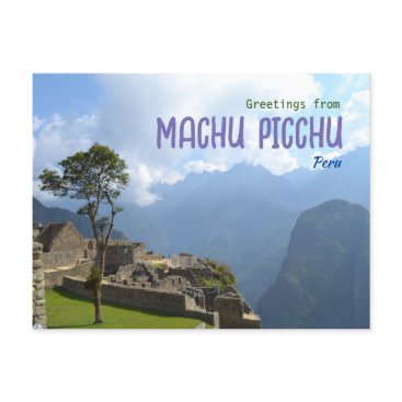 Greetings from Mach PIcchu Peru Scenic Postcard Greetings from Mach PIcchu Peru Scenic Postcard