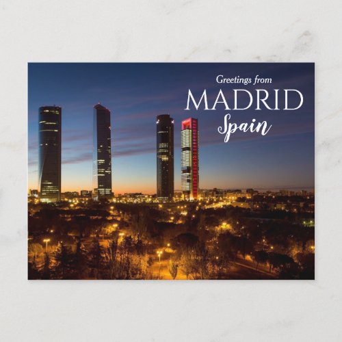 Greetings from Madrid Spain Postcard 