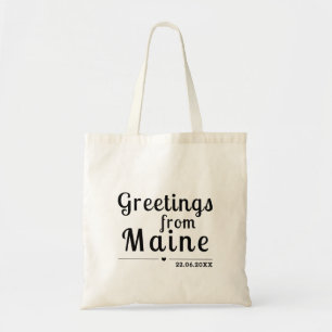 Greetings From Maine - custom Wedding Favors       Tote Bag